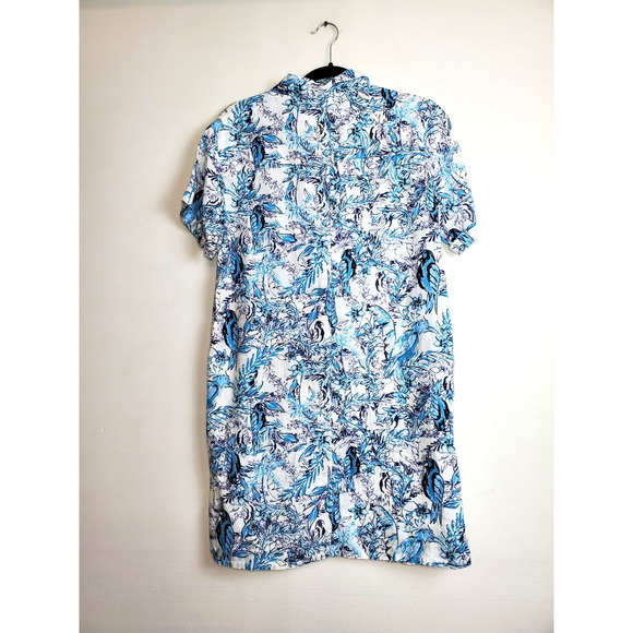 Tahari 100% Linen Womens Medium Shirt Dress Pockets Button Down Bohemian Beach - Picture 6 of 9